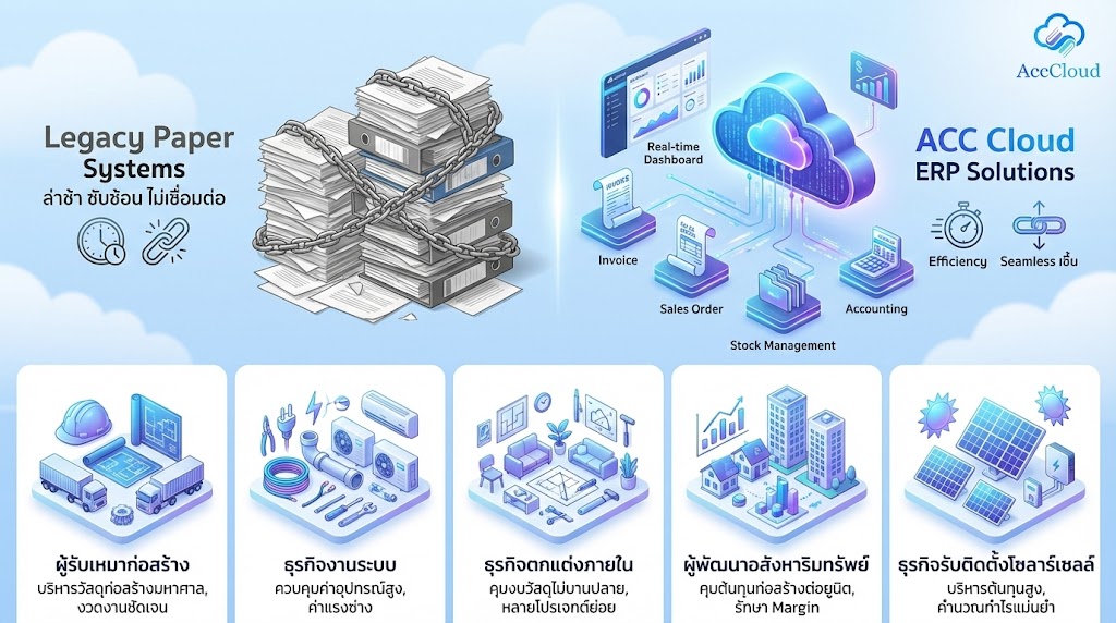 ธุรกิจที่เหมาะสำหรับการใช้ โปรแกรม ERP